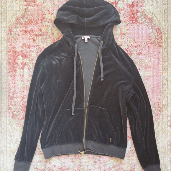 Juicy Couture Jackets & Blazers - Black Velour Zip Up, By Juicy Couture